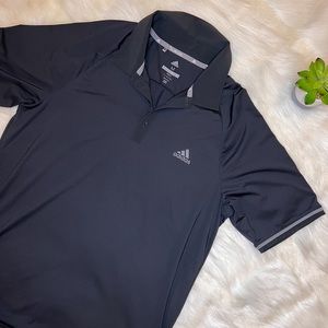Adidas | Men's Black Grey Golf Polo Shirt Medium